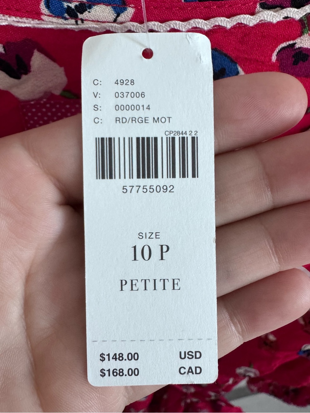 New Anthropologie Maeve Petunia Red Wrap Dress Floral Summer Size 10P NWT - Picture 7 of 11